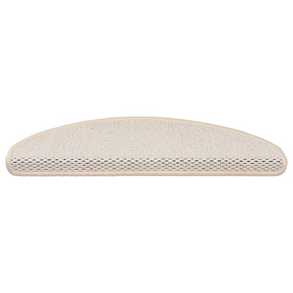 vidaXL Trappstegsmattor självhäftande sisal 15 st 65x21x4 cm berber Creme