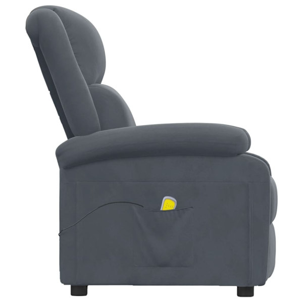 vidaXL Massagefåtölj mörkgrå sammet Grå