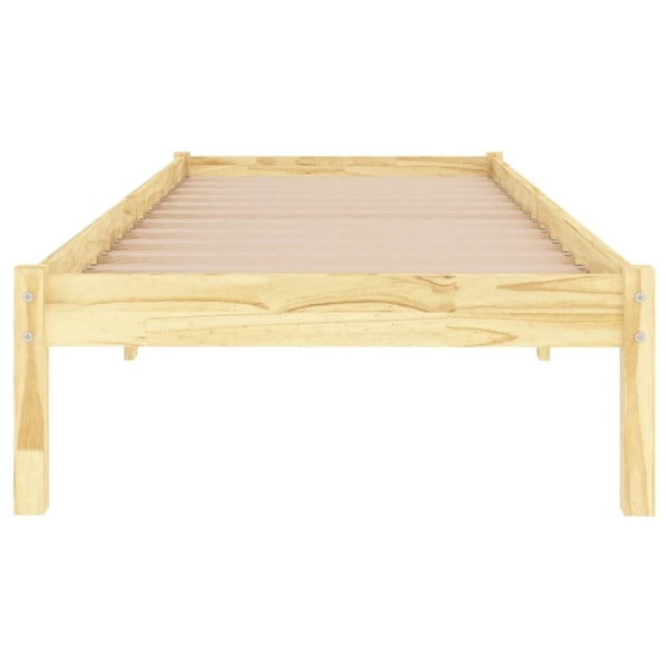 vidaXL Sängram massivt trä 90x190 cm Brun