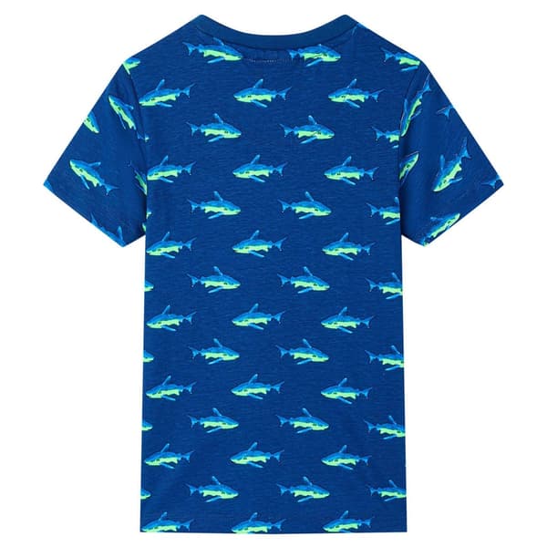 vidaXL T-shirt för barn mörkgrå 92 Blå