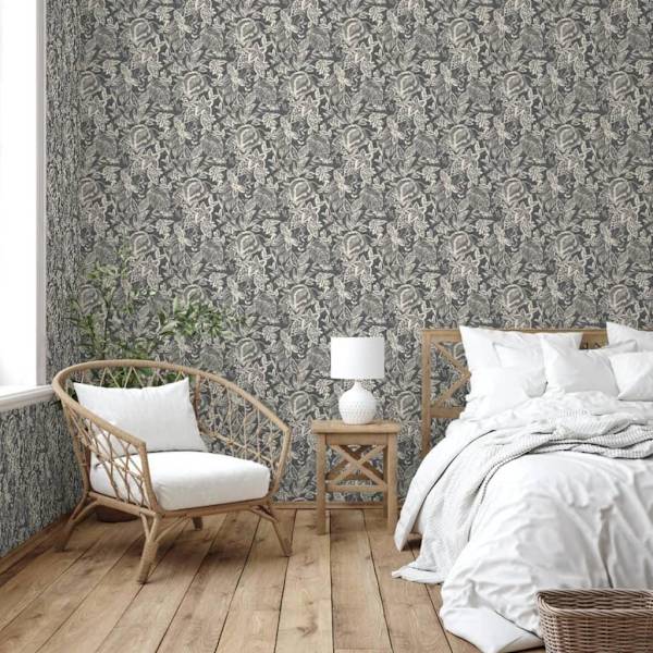 DUTCH WALLCOVERINGS Tapet Mae svart och beige multifärg
