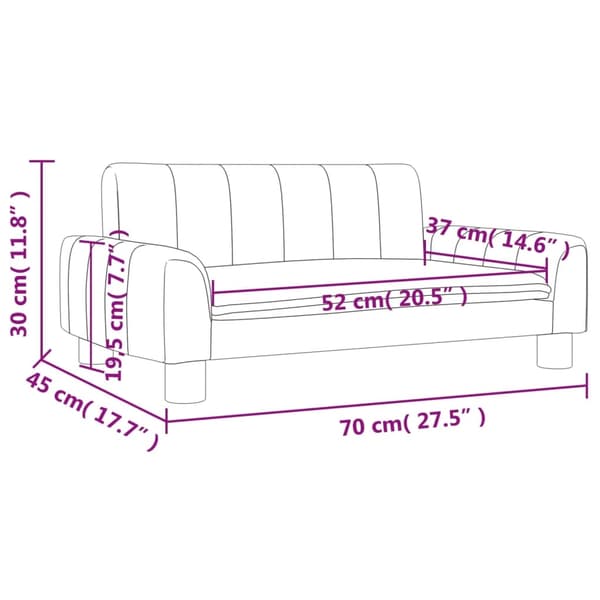 vidaXL Barnsoffa svart 70x45x30 cm konstläder art