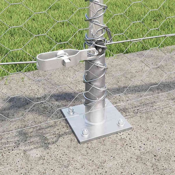vidaXL Hexagonal stängsel med betongfundament 100 x 0,5 m Silver Mesh Silver