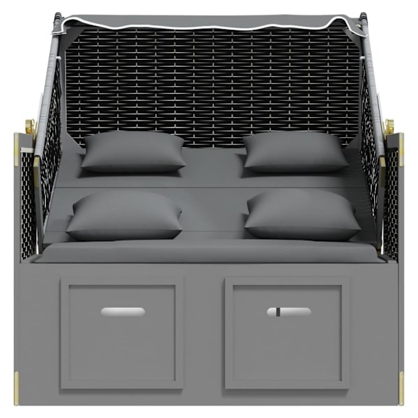 vidaXL Strandkorg med dyna konstrotting och massivt trä antracit Antracit