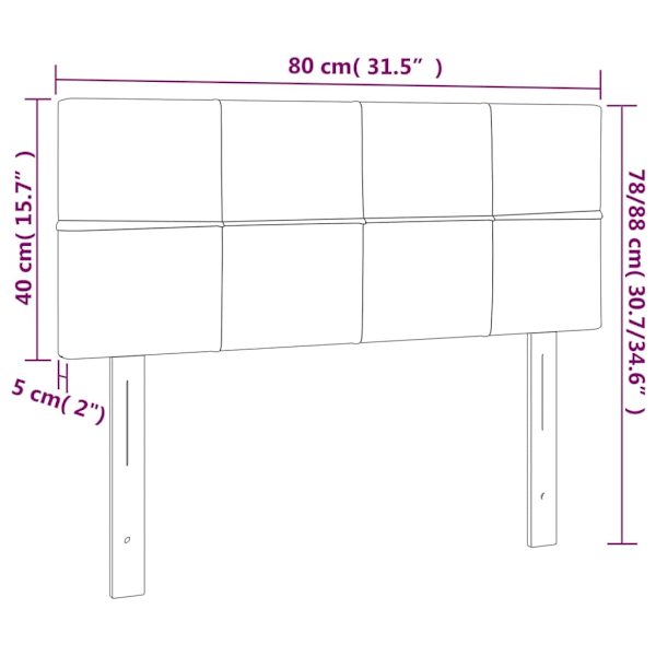 vidaXL Sänggavel svart 80x5x78/88 cm tyg Svart