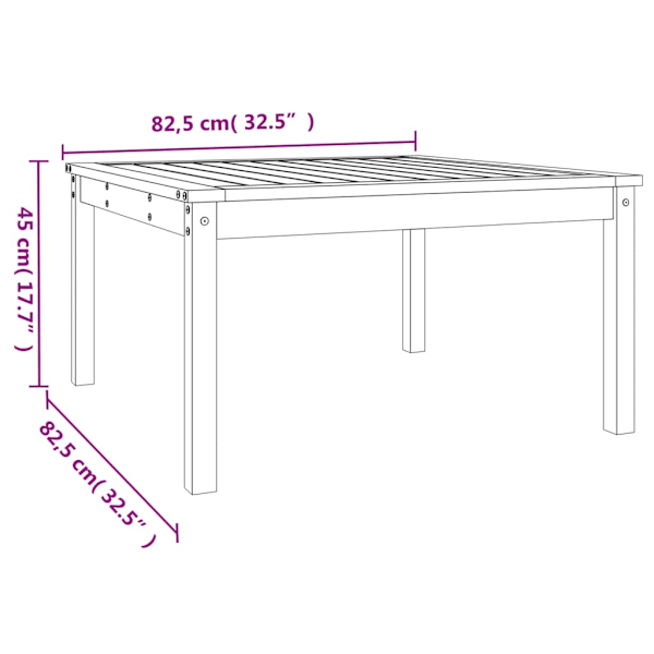 vidaXL Trädgårdsbord grå 82,5x82,5x45 cm massiv furu Grå