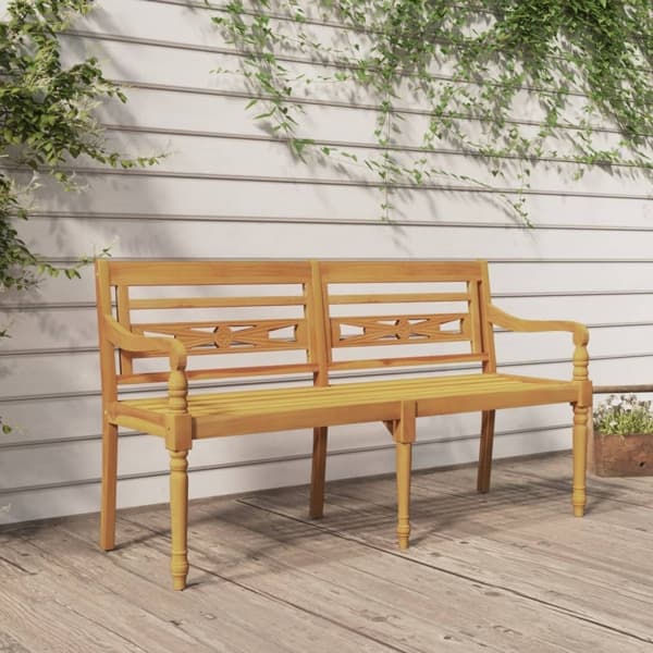 vidaXL Bataviabänk 150 cm massiv teak Brun