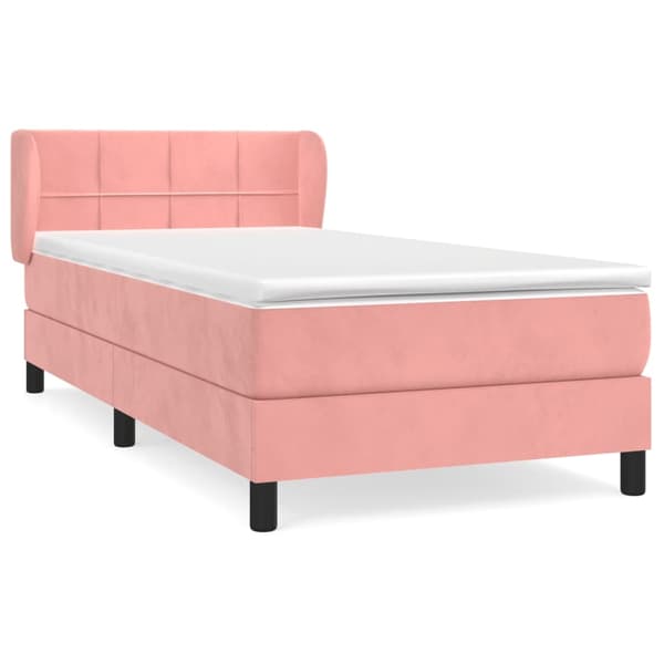 vidaXL Ramsäng med madrass rosa 80x200 cm sammet Rosa