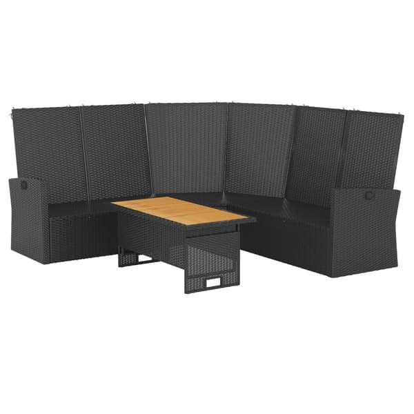 vidaXL Loungegrupp med dynor 2 delar svart konstrotting art