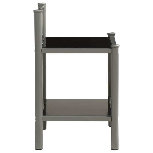vidaXL Nattduksbord 2 st grå och svart metall och glas Svart