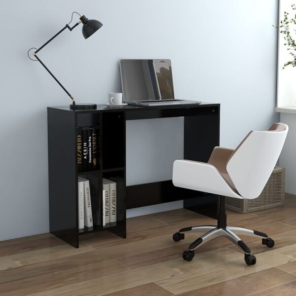 vidaXL Datorbord svart 102,5x35x75 cm konstruerat trä Svart