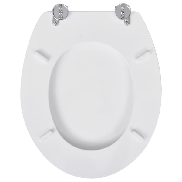 vidaXL Toalettsitsar med lock 2 st MDF vit Vit
