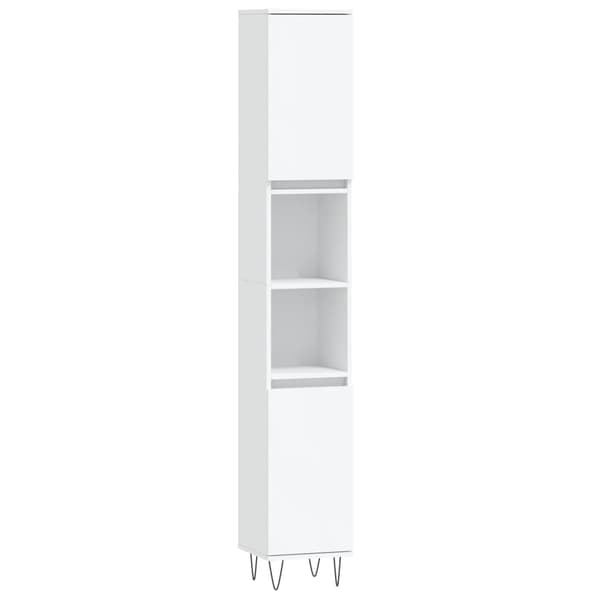 vidaXL Badrumsskåp vit 30x30x190 cm konstruerat trä Vit