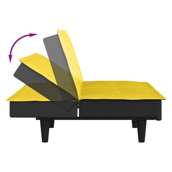 vidaXL Bäddsoffa ljusgul tyg Gul