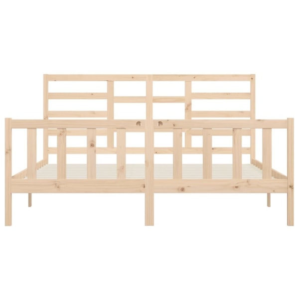vidaXL Sängram massiv furu 200x200 cm Brun