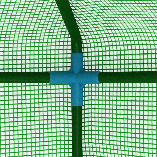 vidaXL Växthus med hyllor stål 143x143x195 cm Grön