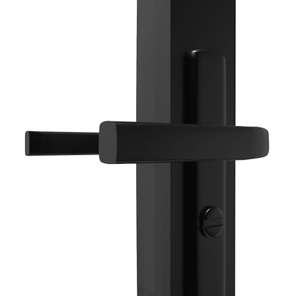 vidaXL Innerdörr ESG-glas och aluminium 76x201,5 cm svart Svart