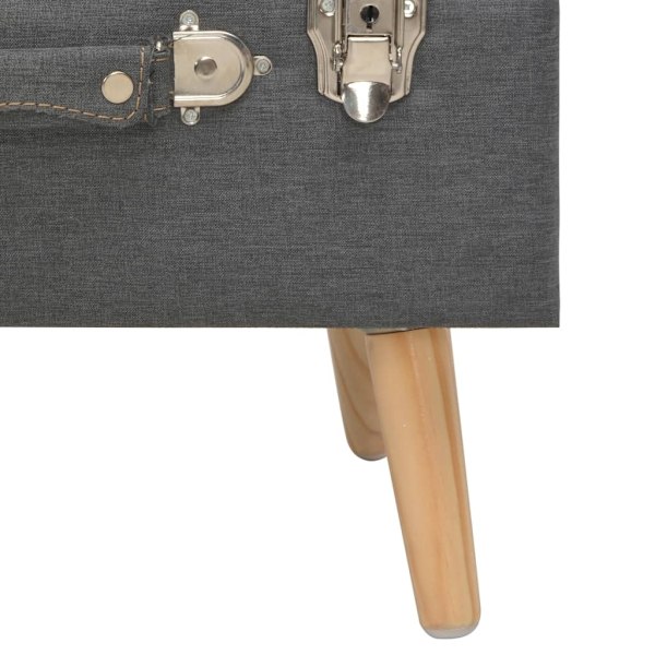 vidaXL Förvaringspall 40 cm mörkgrå tyg grå