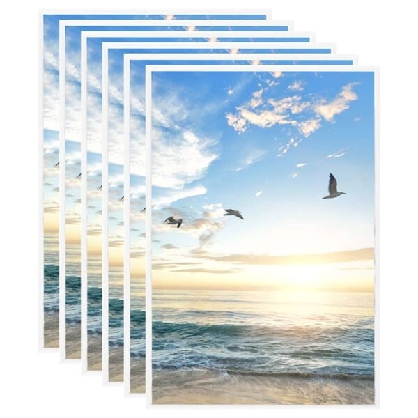 vidaXL Fotoramar 5 st för bord vit 21x29,7cm MDF Vit