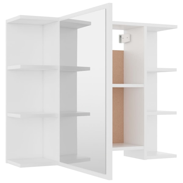 vidaXL Spegelskåp för badrum vit 80x20,5x64 cm konstruerat trä Vit