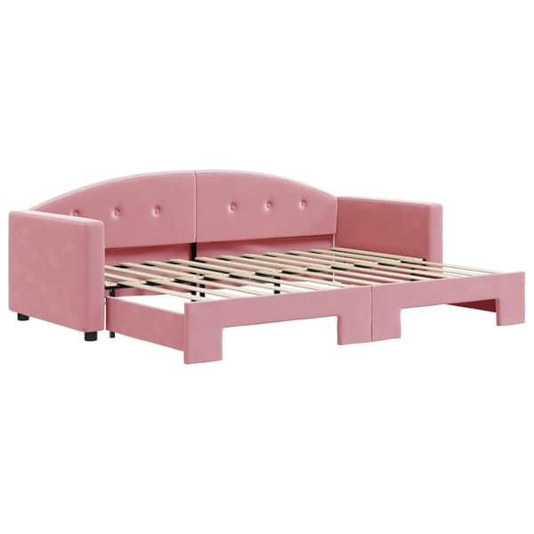 vidaXL Dagbädd utdragbar rosa 80x200 cm sammet Rosa