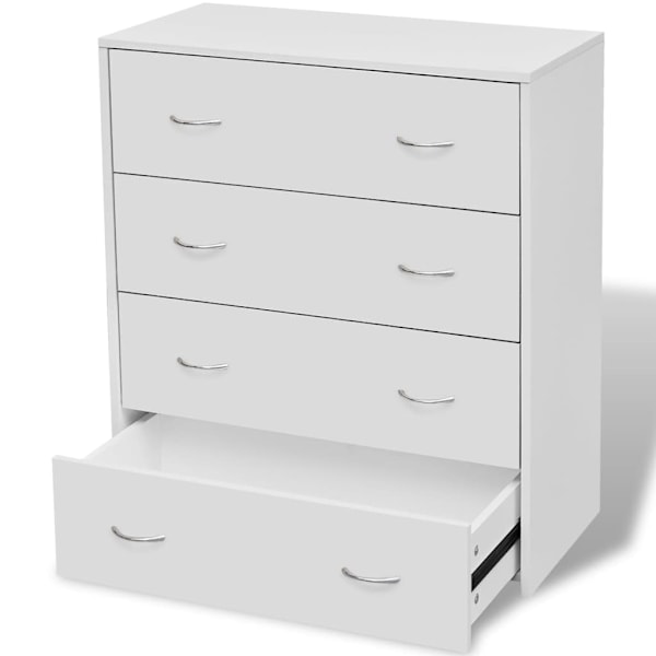 vidaXL Skänk med 4 lådor 60 x 30,5 71 cm vit Vit