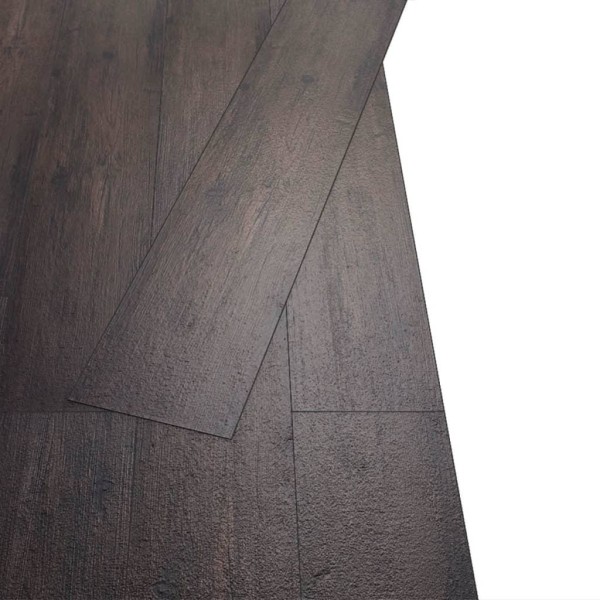 vidaXL Självhäftande PVC-golvplankor 5,21 m² 2 mm mörkbrun Brun