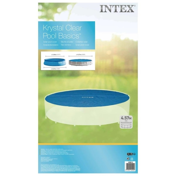 INTEX Poolöverdrag solenergi blå 448 cm polyeten Blå
