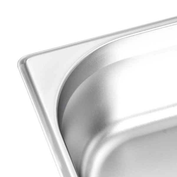 vidaXL Gastronormkantiner 4 st GN 1/2 100 mm rostfritt stål Silver