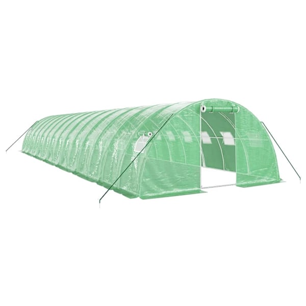 vidaXL Växthus med stålram grön 56 m² 14x4x2 m Grön