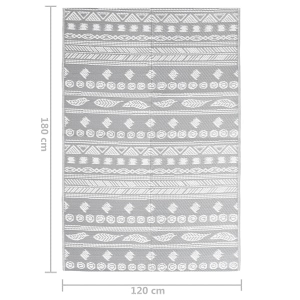vidaXL Utomhusmatta ARAKIL grå 120x180 cm PP grå