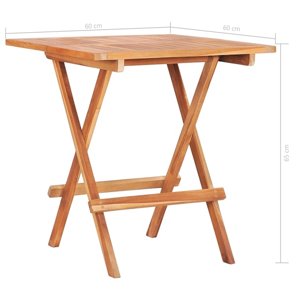 vidaXL Caféset 3 delar med blåa dynor massiv teak Blå