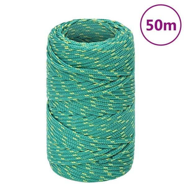 vidaXL Båtlina grön 2 mm 50 m polypropen