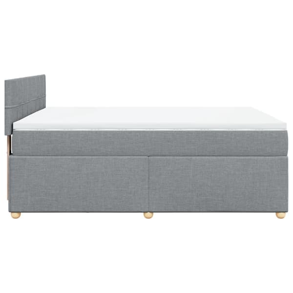 vidaXL Ramsäng med madrass ljusgrå 140x200 cm tyg Grå