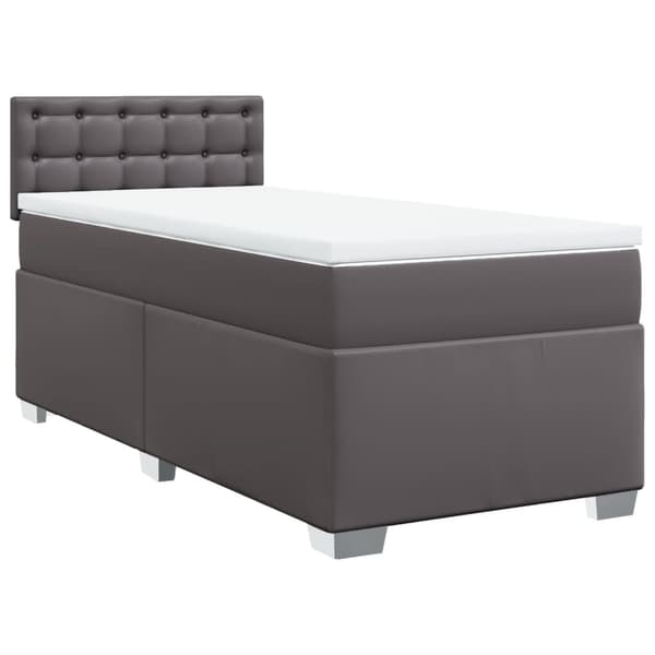 vidaXL Ramsäng med madrass grå 80x200 cm konstläder Grå