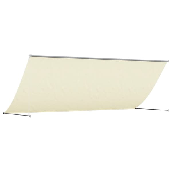 vidaXL Markis infällbar gräddvit 400x150 cm tyg och stål Kräm