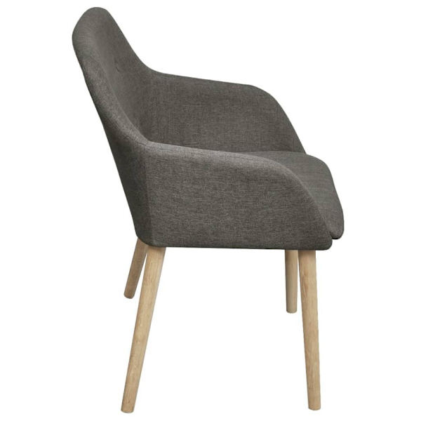 vidaXL Matsalsstol med armstöd Mörkgrå 2-pack grå