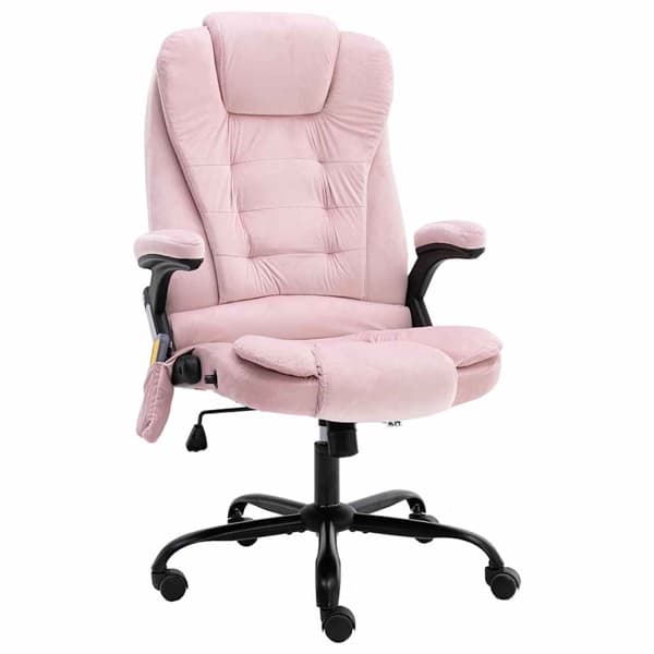 vidaXL Massagekontorsstol rosa sammet Rosa