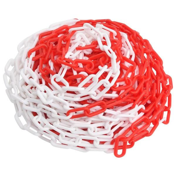 vidaXL Varningskedja röd och vit 30 Ø8 mm plast