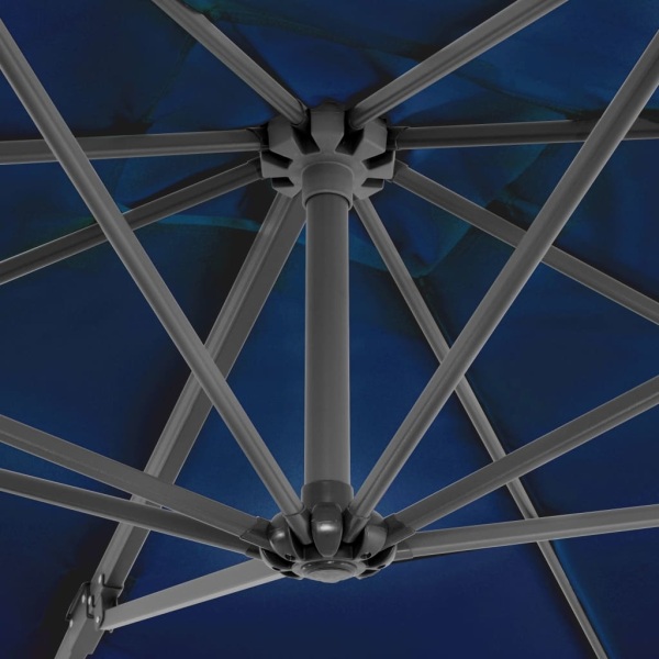 vidaXL Frihängande parasoll med aluminiumstång azurblå 250x250 c Blå