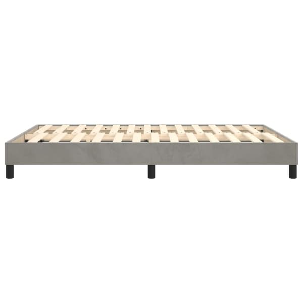 vidaXL Sängram utan madrass ljusgrå 140x190 cm sammet Grå