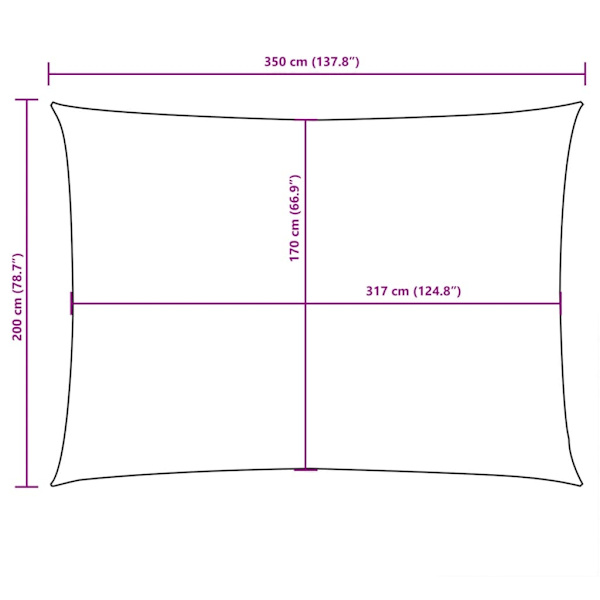 vidaXL Solsegel oxfordtyg rektangulärt 2x3,5 m taupe Taupe
