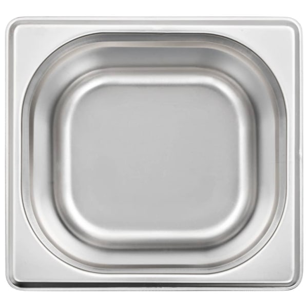 vidaXL Gastronormkantiner 12 st GN 1/6 100 mm rostfritt stål Silver
