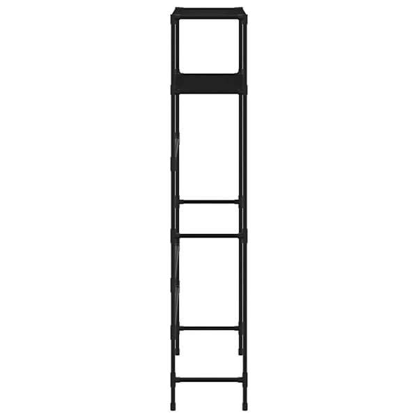 vidaXL Hylla för tvättmaskin med 2 hyllplan svart 69x28x143 cm järn Svart