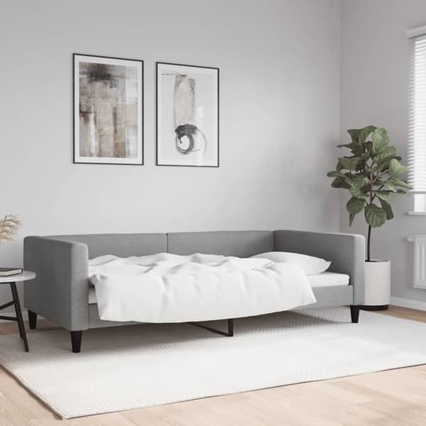 vidaXL Dagbädd ljusgrå 100x200 cm tyg Grå