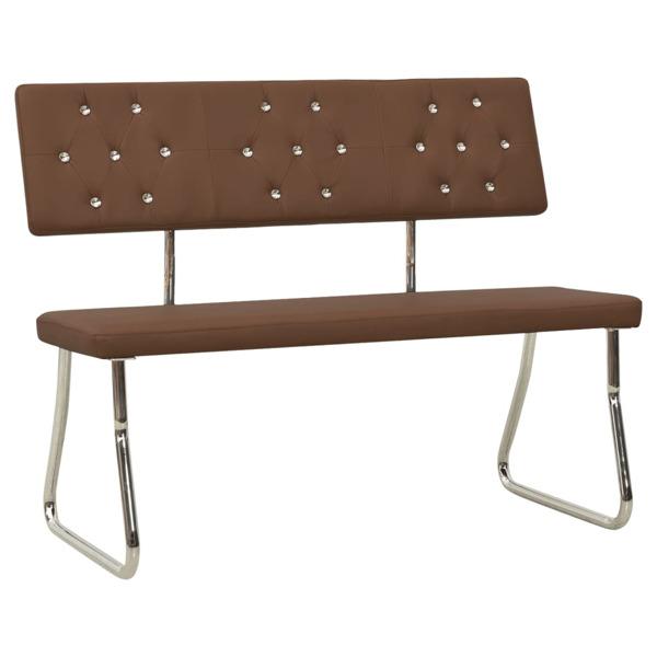 vidaXL Bänk 110 cm brun konstläder Brun