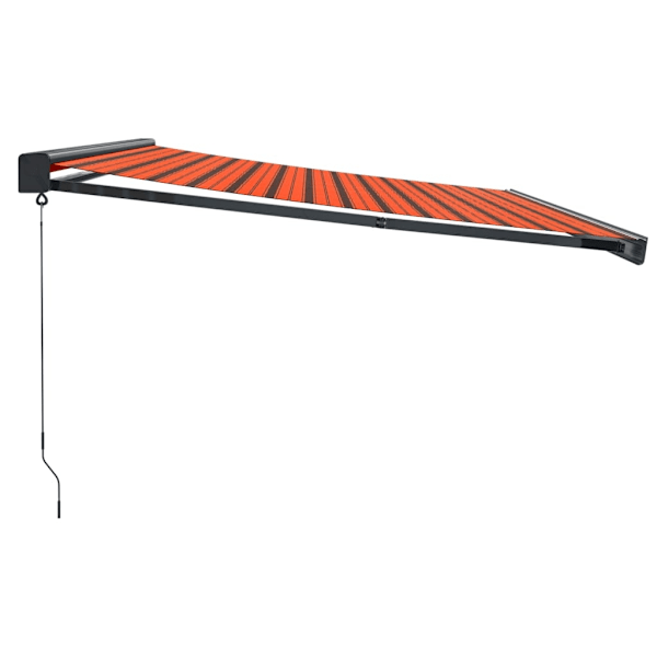 vidaXL Markis infällbar orange och brun 4x3 m tyg&aluminium Flerfärgsdesign