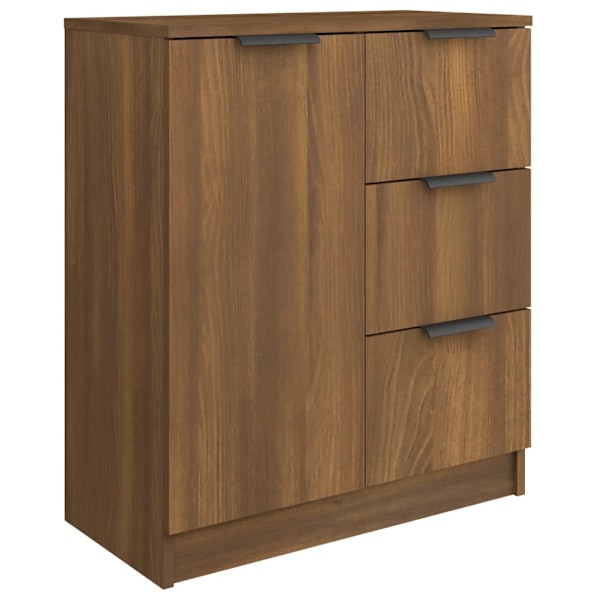 vidaXL Skänk 2 delar brun ek 60x30x70 cm konstruerat trä Brun