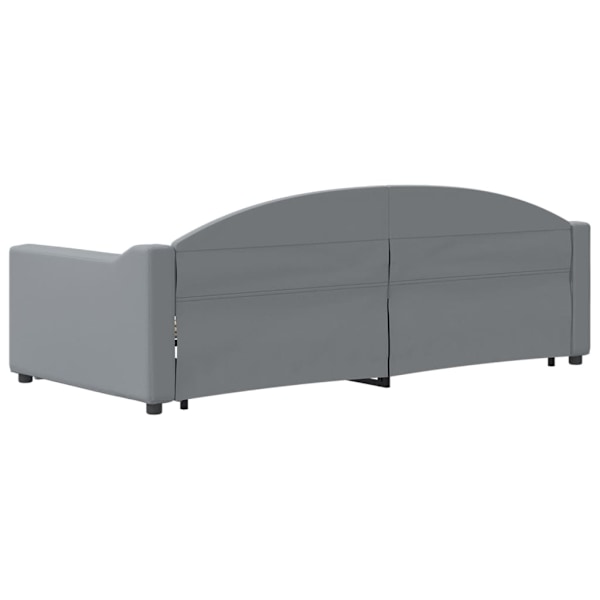 vidaXL Dagbädd utdragbar ljusgrå 90x190 cm tyg Grå