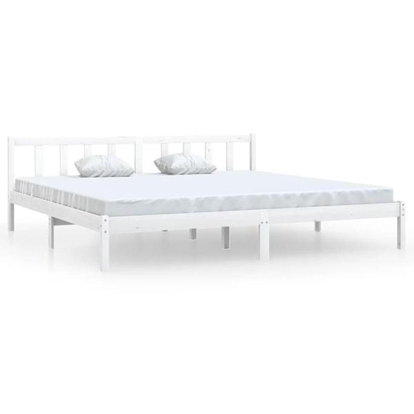 vidaXL Sängram vit massiv furu 180x200 cm Vit